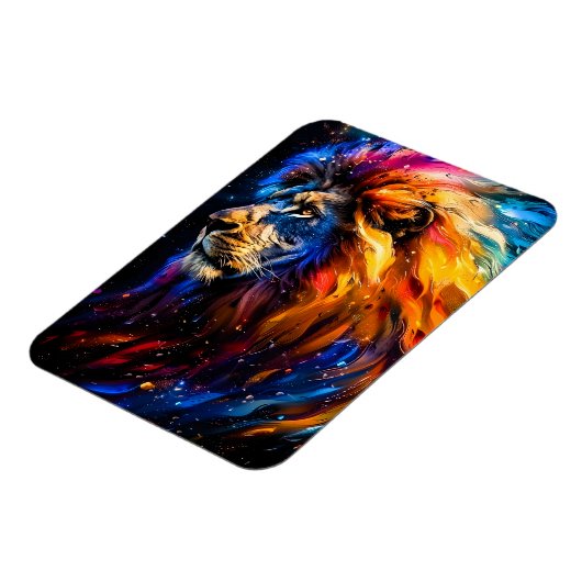 Magnet Flexible Portrait de lion abstrait de faune cosmique (Côté Gauche)