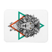 Magnet Flexible Portrait de lion géométrique Aztec (Horizontal)
