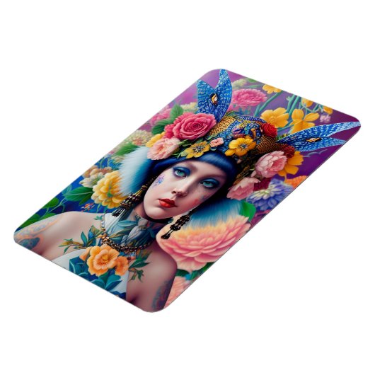 Magnet Flexible Portrait de princesse florale (Côté Gauche)