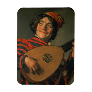 Magnet Flexible Portrait d'un farceur avec un luth (huile sur la