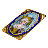 MAGNET FLEXIBLE PORTRAIT ÉLÉGANT ROCOCO LADY AVEC ROSES ROSES ROSE (Côté Gauche)