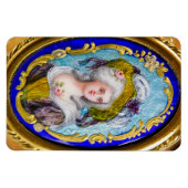 MAGNET FLEXIBLE PORTRAIT ÉLÉGANT ROCOCO LADY AVEC ROSES ROSES ROSE (Horizontal)