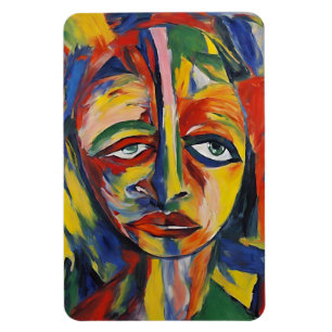 Magnet Flexible Portrait expressionniste audacieux Art Abstrait ém
