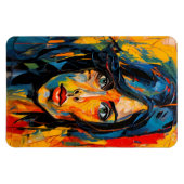 Magnet Flexible Portrait expressionniste vibrant Art Abstrait auda (Horizontal)