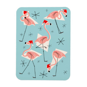Magnet Flexible Portrait flexible Flamant rose Santas Blue aimant