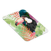 Magnet Flexible Portrait toucan avec Feuilles tropicaux (Côté Droit)