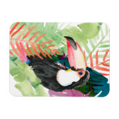 Magnet Flexible Portrait toucan avec Feuilles tropicaux (Horizontal)