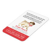 Magnet Flexible Posh pooch mignon carlin chien services de marche (Côté Gauche)