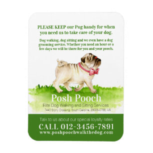 Magnet Flexible Posh pooch mignon carlin chien services de marche