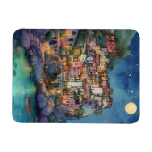 Magnet Flexible Positano, Italie - Coastal Village & Starry Sky (Horizontal)