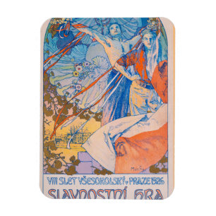 Magnet Flexible Poster d'Alphonse Mucha pour le Sokol Festival (19