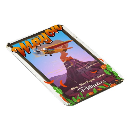 Magnet Flexible Poster d'aventure Mayon Volcano philippines (Côté Droit)
