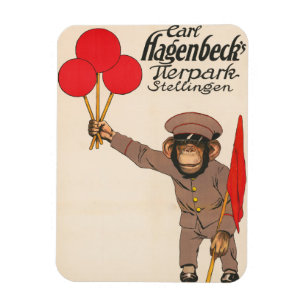 Magnet Flexible Poster De Cirque vintage D'Un Singe Portant Des Ba