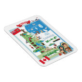 Magnet Flexible Poster de dessin du Manitoba Canada (Côté Droit)