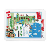 Magnet Flexible Poster de dessin du Manitoba Canada (Horizontal)