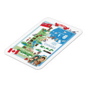 Magnet Flexible Poster de dessin du Manitoba Canada (Côté Gauche)