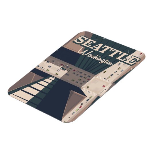 Magnet Flexible Poster de Seattle, Washington State Travel (Côté Gauche)
