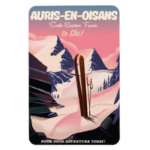 Magnet Flexible poster de ski AURIS-EN-OISANS France