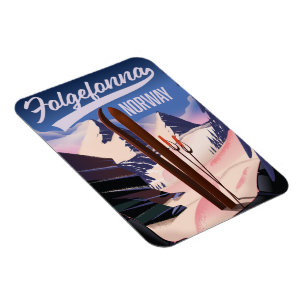 Magnet Flexible Poster de ski de Folgefonna norway.