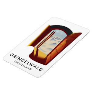 Magnet Flexible poster de ski Grindelwald Suisse