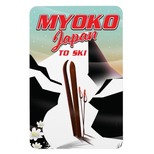 Magnet Flexible poster de ski myoko japon (Vertical)