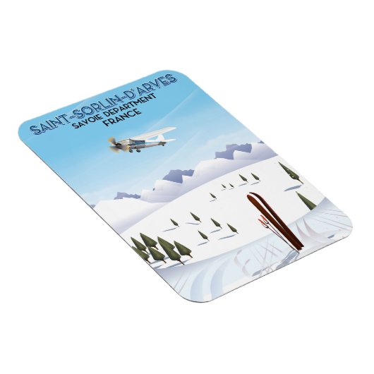 Magnet Flexible Poster de ski Saint-Sorlin d'Arves France (Côté Droit)