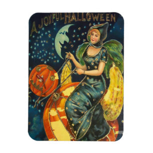Magnet Flexible Poster de sorcière Halloween vintage