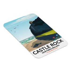 Magnet Flexible poster de voyage de castle rock north irlande.