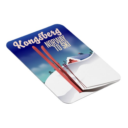 Magnet Flexible Poster de voyage de ski en Norway Kongsberg. (Côté Droit)