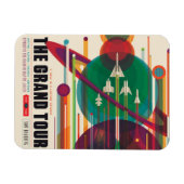 Magnet Flexible Poster de Voyage Espace Rétro - Système Solaire Gr (Horizontal)