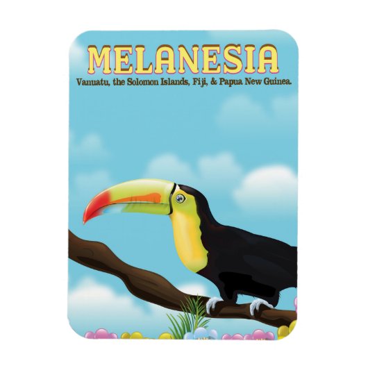 Magnet Flexible poster de voyage Melanesia Toucan (Vertical)