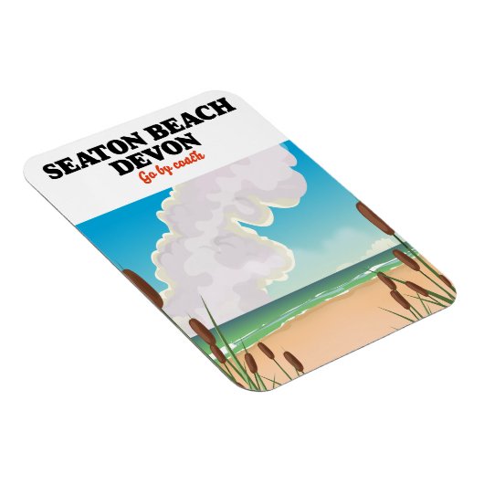 Magnet Flexible Poster de voyage Seaton Beach Dorset (Côté Droit)