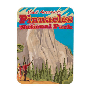 Magnet Flexible Poster de voyage vintage du parc national Pinnacle