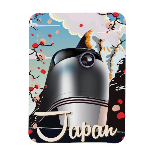 Magnet Flexible Poster de voyage vintage Japan Train. (Vertical)