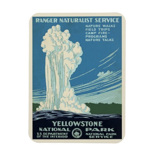 Magnet Flexible Poster du parc vintage Yellowstone (Vertical)