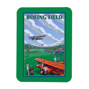 Magnet Flexible Poster du Vintage voyage de Boeing Field