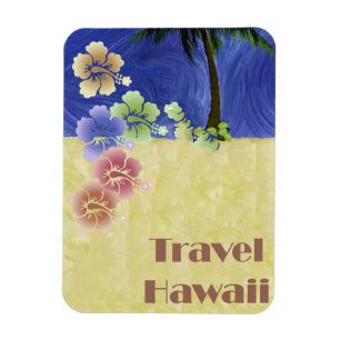 Magnet Flexible Poster du Vintage voyage rétro Hawaii Tropical Bea