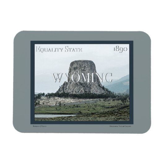 Magnet Flexible Poster du Wyoming (Horizontal)