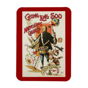 Magnet Flexible Poster magique vintage, Magicien Chung Ling Soo