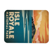 Magnet Flexible Poster rétro du parc national de l'Isle Royale (Horizontal)