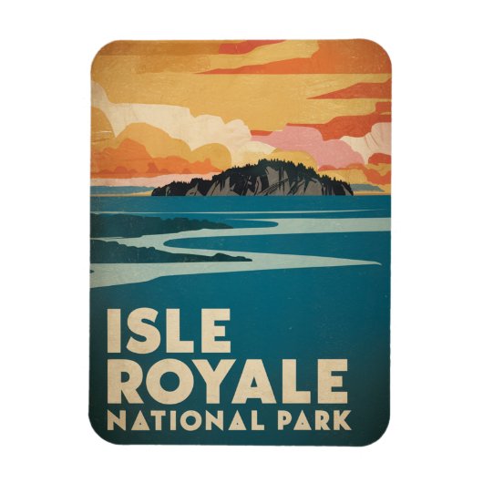 Magnet Flexible Poster rétro du parc national de l'Isle Royale (Vertical)