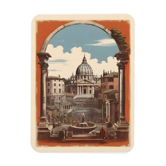 Magnet Flexible Poster vintage de Rome (Vertical)