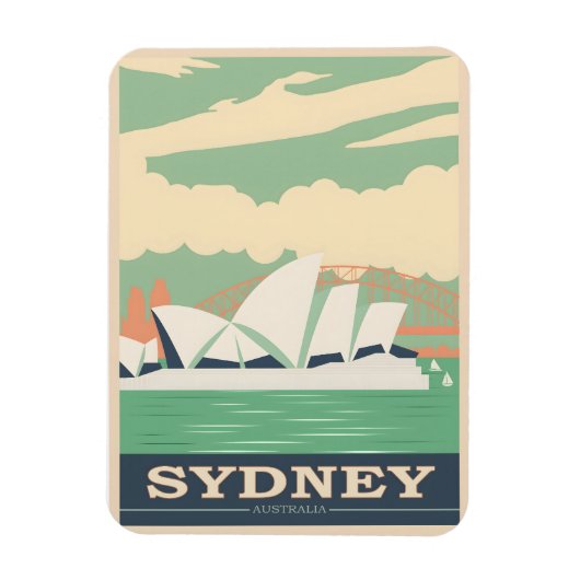 Magnet Flexible Poster vintage de Sydney (Vertical)