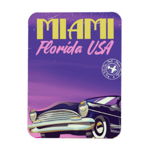 Magnet Flexible Poster vintage Miami Florida USA
