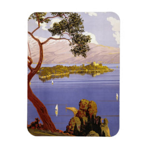 Magnet Flexible Poster Vintage voyage du lac de Garde
