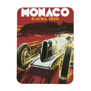 Magnet Flexible Poster Vintage voyage, Grand Prix de Monaco Auto R