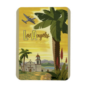 Magnet Flexible Poster Vintage voyage Los Angeles California Retro