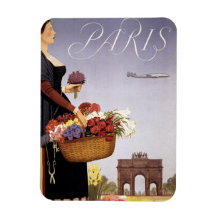 Magnet Flexible Poster Vintage voyage, Paris Via Constellation