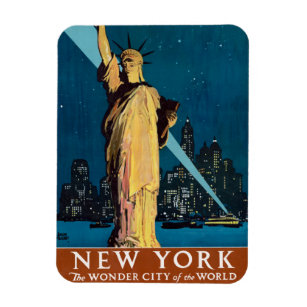 Magnet Flexible Poster Vintage voyage Pour New York