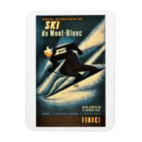 Poster Vintage voyage Ski du Mont-Blanc